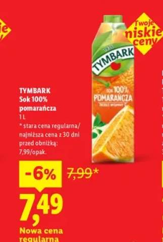 Sok 100% pomarańcza Tymbark