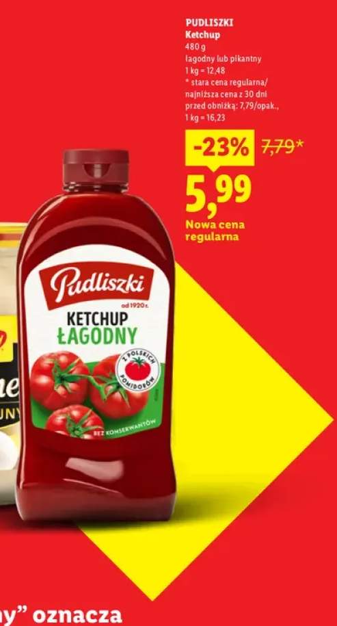Ketchup łagodny Pudliszki +1 wariant