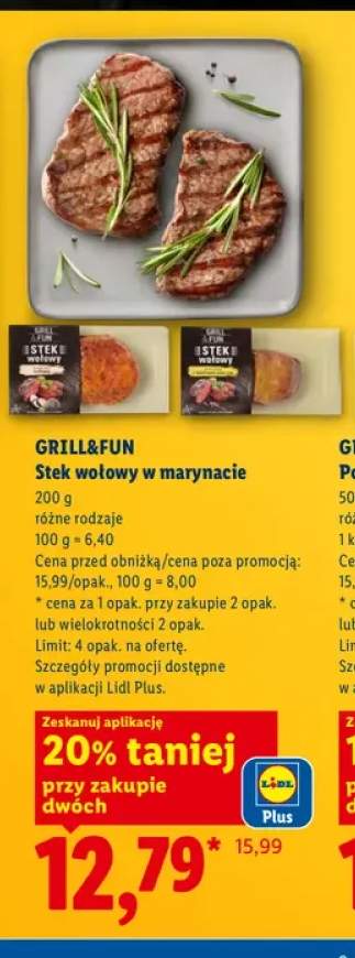 Stek wołowy w marynacie Grill&Fun