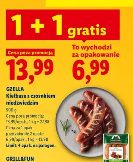 Kiełbasa z czosnkiem niedźwiedzim Gzella