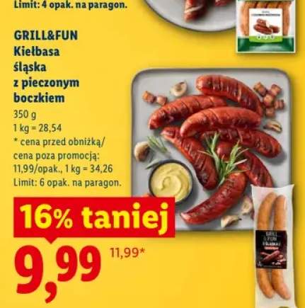 Kiełbasa śląska z pieczonym boczkiem Grill&Fun