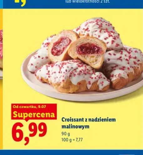 Croissant z nadzieniem malinowym