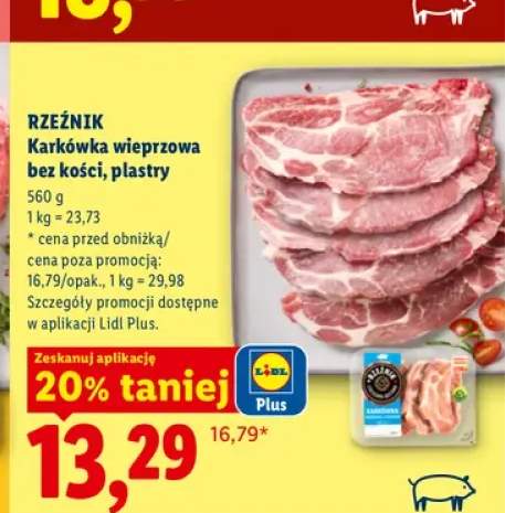 Karkówka wieprzowa bez kości plastry Rzeźnik
