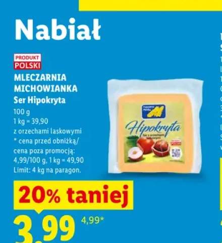 Ser Hipokryta z orzechami laskowymi Mleczarnia Michowianka