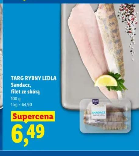 Sandacz filet ze skórą Targ Rybny Lidla