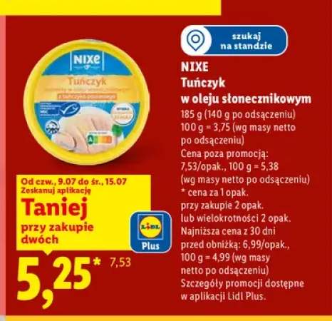 Tuńczyk w oleju słonecznikowym Nixe