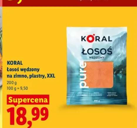 Łosoś wędzony na zimno plastry XXL Koral