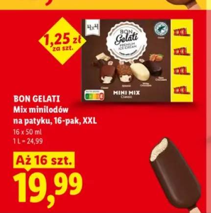 Mix minilodów na patyku Bon Gelati Mini Mix Classic XXL 16-pak