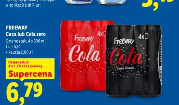 Napój Freeway Cola 4-pak 330 ml +1 wariant