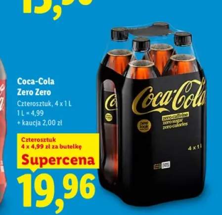 Napój gazowany Coca-Cola Zero Zero 4-pak 1 l