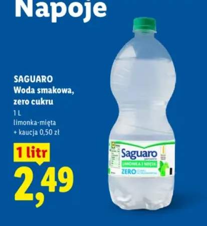 Woda smakowa zero cukru Saguaro limonka-mięta