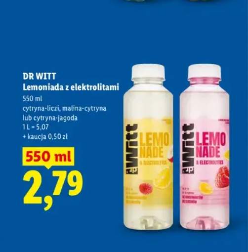Lemoniada z elektrolitami Dr Witt cytryna-liczi +2 warianty