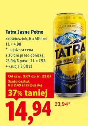 Piwo Tatra Jasne Pełne 6-pak 500 ml