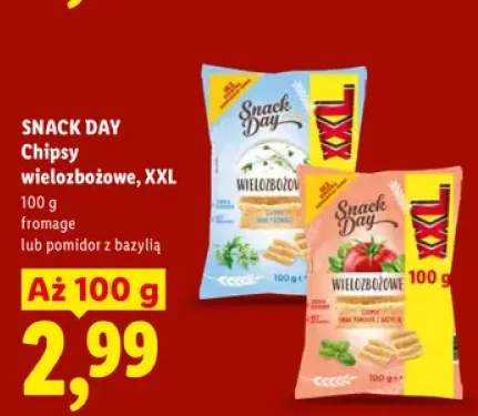 Chipsy wielozbożowe XXL Snack Day pomidor z bazylią +1 wariant