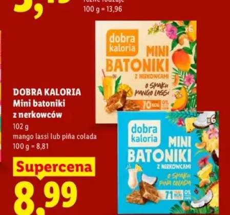 Mini batoniki z nerkowców Dobra Kaloria o smaku Mango Lassi +1 wariant