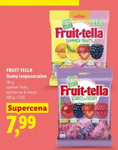 Gumy rozpuszczalne Fruit-tella Berries & Cherry +1 wariant