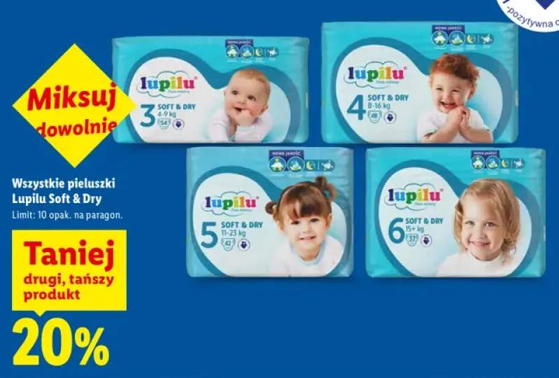 Pieluszki Lupilu Soft & Dry