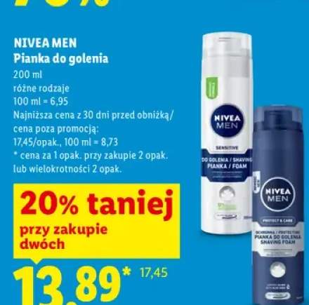 Pianka do golenia Nivea Men Protect & Care +1 wariant