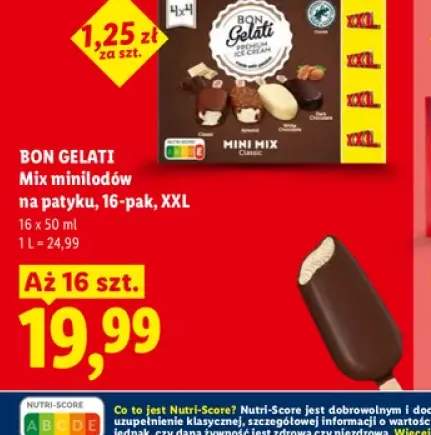 Mix minilodów na patyku Bon Gelati Mini Mix Classic XXL 16-pak