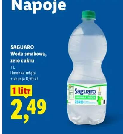 Woda smakowa zero cukru Saguaro limonka-mięta