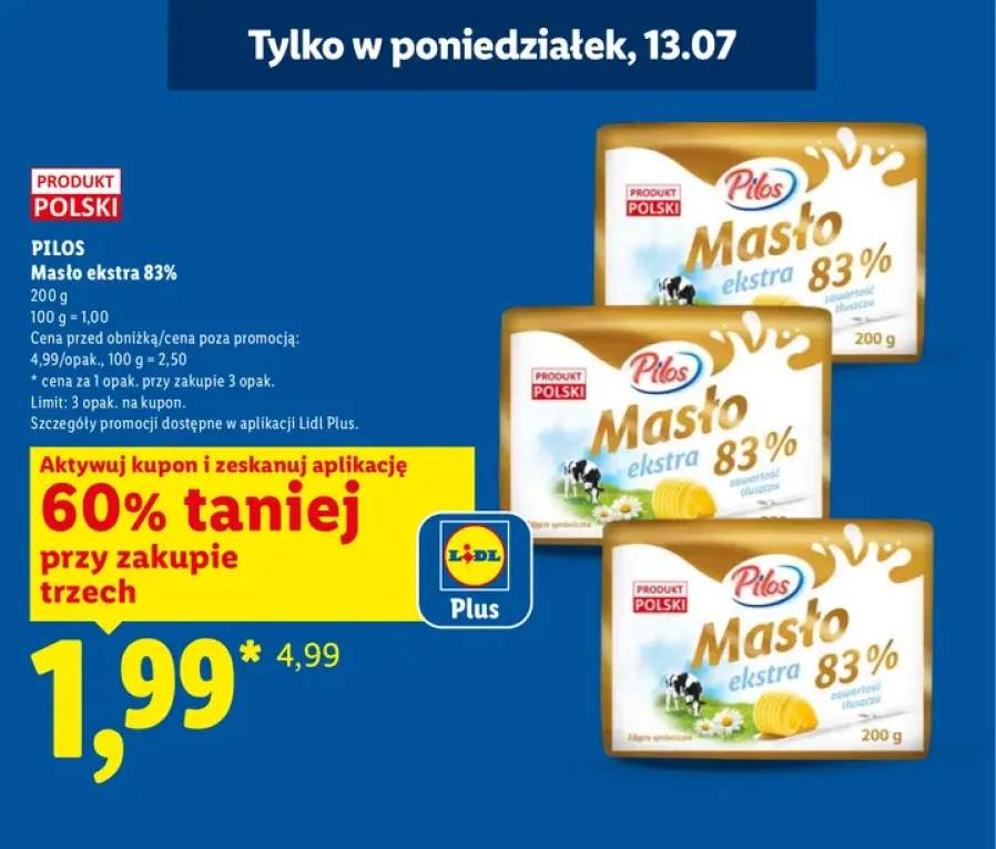 Masło ekstra 83% Pilos