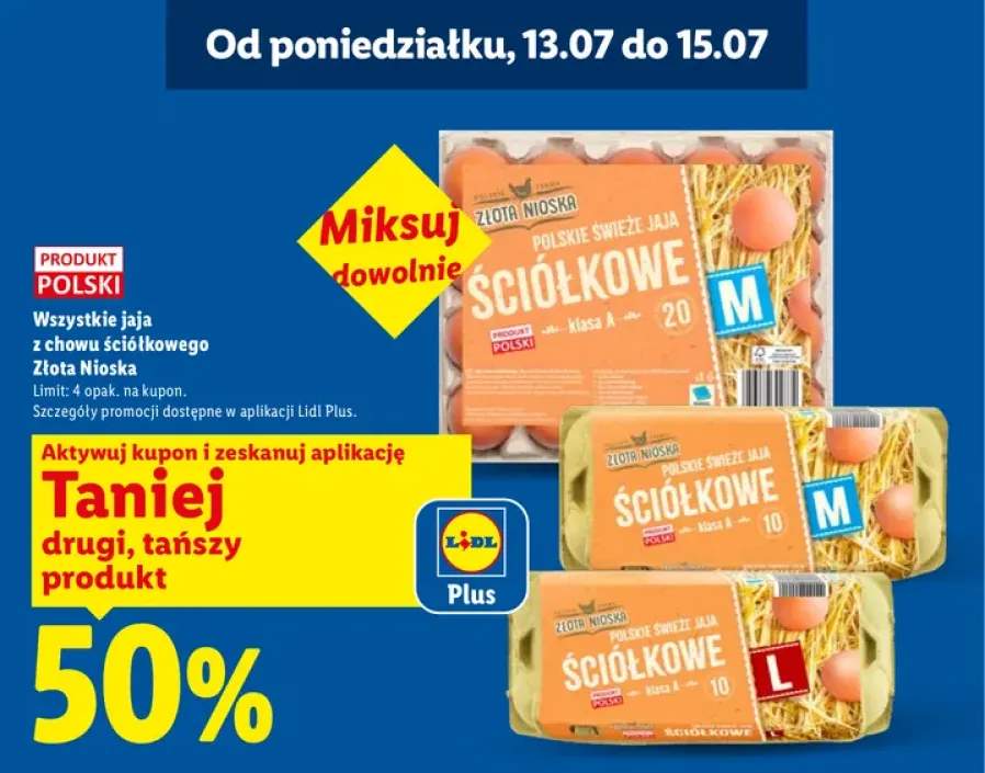 Jaja z chowu ściółkowego Złota Nioska +2 warianty