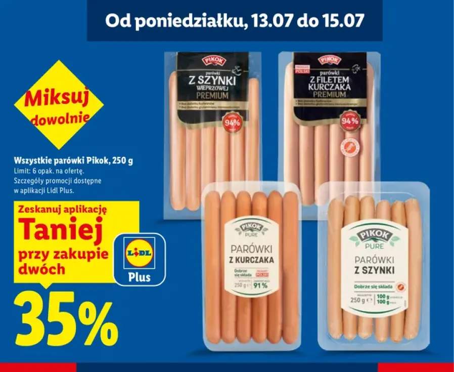 Parówki Pikok +4 warianty