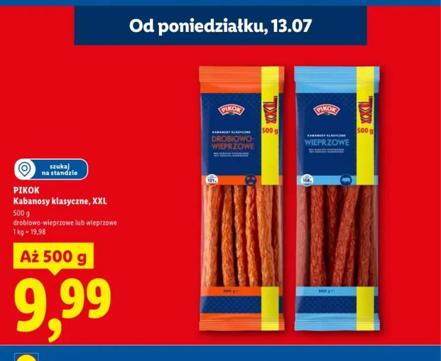 Kabanosy klasyczne drobiowo-wieprzowe XXL Pikok +1 wariant