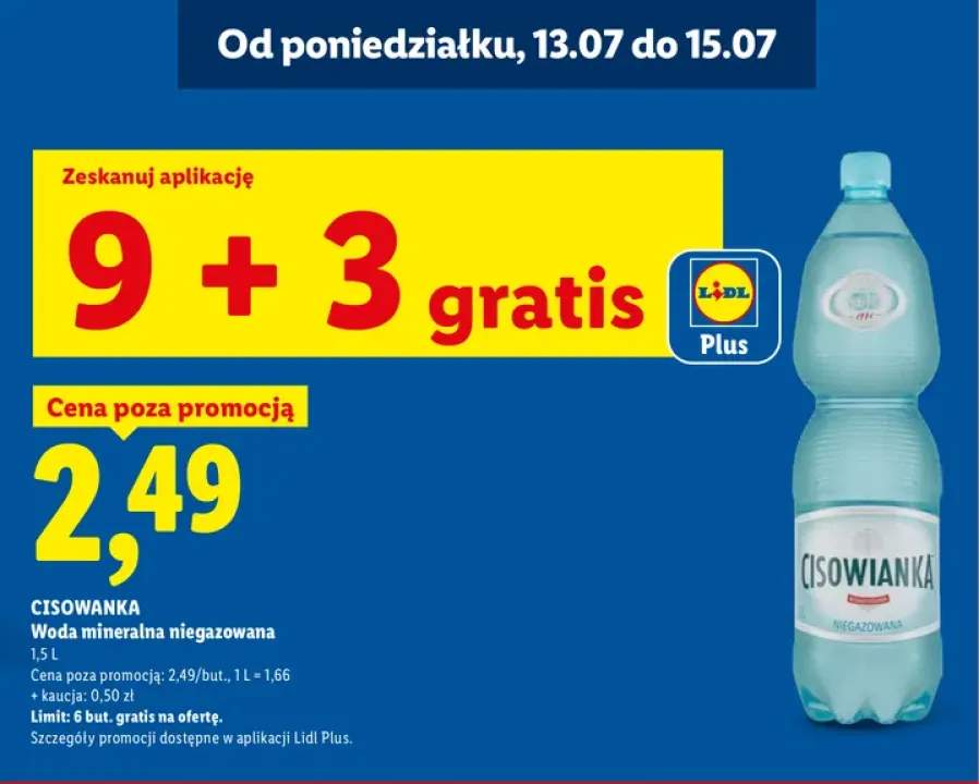 Woda mineralna niegazowana Cisowianka