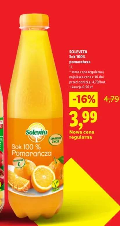 Sok 100% pomarańcza Solevita