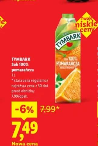 Sok 100% pomarańcza Tymbark