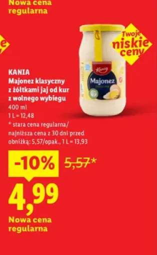 Majonez klasyczny z żółtkami jaj od kur z wolnego wybiegu Kania