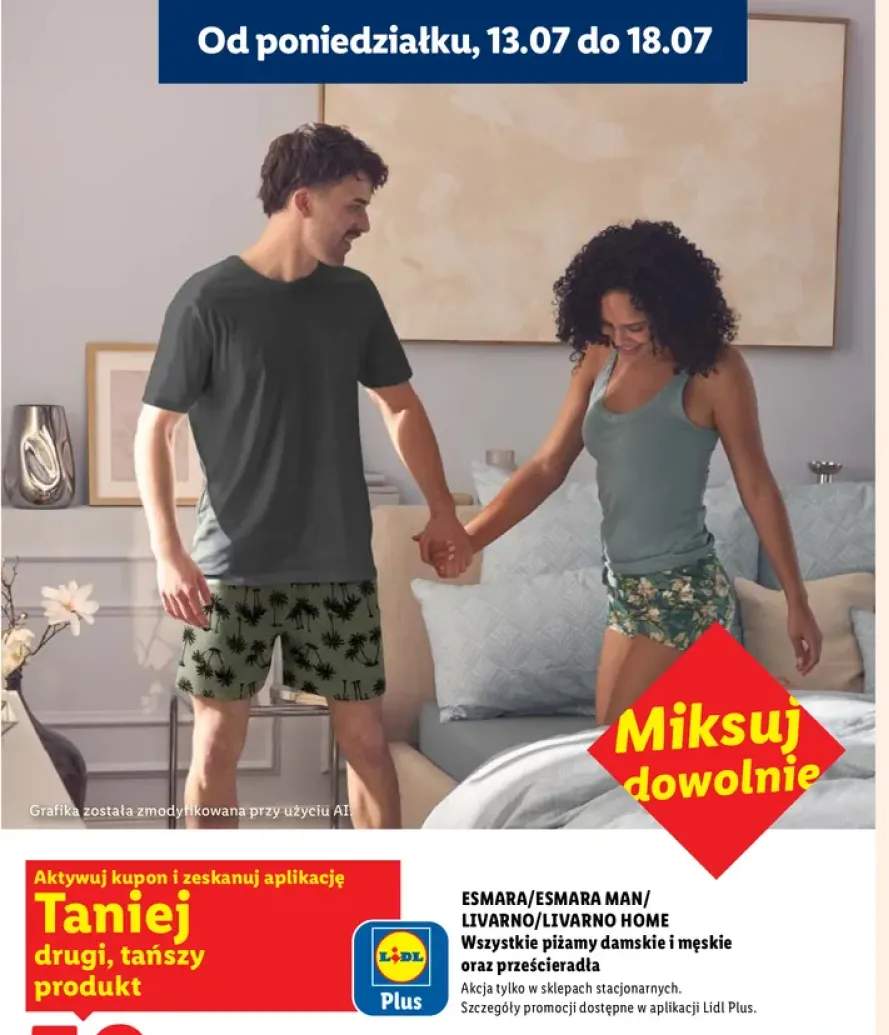Piżamy damskie i męskie oraz prześcieradła Esmara Esmara Man Livarno Livarno Home +3 warianty
