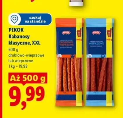 Kabanosy klasyczne drobiowo-wieprzowe Pikok XXL +1 wariant