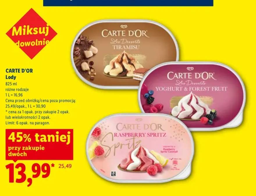 Lody Tiramisu Carte D'Or +2 warianty