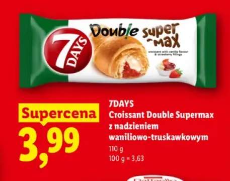 Rogalik Croissant Double Supermax z nadzieniem waniliowo-truskawkowym 7Days +1 wariant