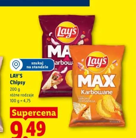 Chipsy ziemniaczane Lay's Max Karbowane o smaku serowej quesadilli +2 warianty