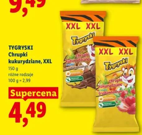 Chrupki kukurydziane Tygryski XXL o smaku czekoladowym +3 warianty