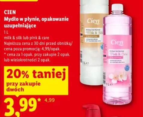 Mydło w płynie Cien milk & silk opakowanie uzupełniające +1 wariant