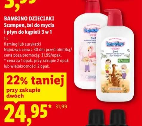 Szampon żel do mycia i płyn do kąpieli 3 w 1 Bambino Dzieciaki surykatki +1 wariant