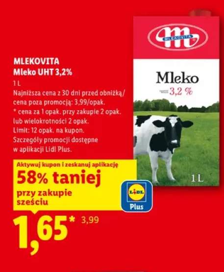 Mleko UHT 3,2% Mlekovita