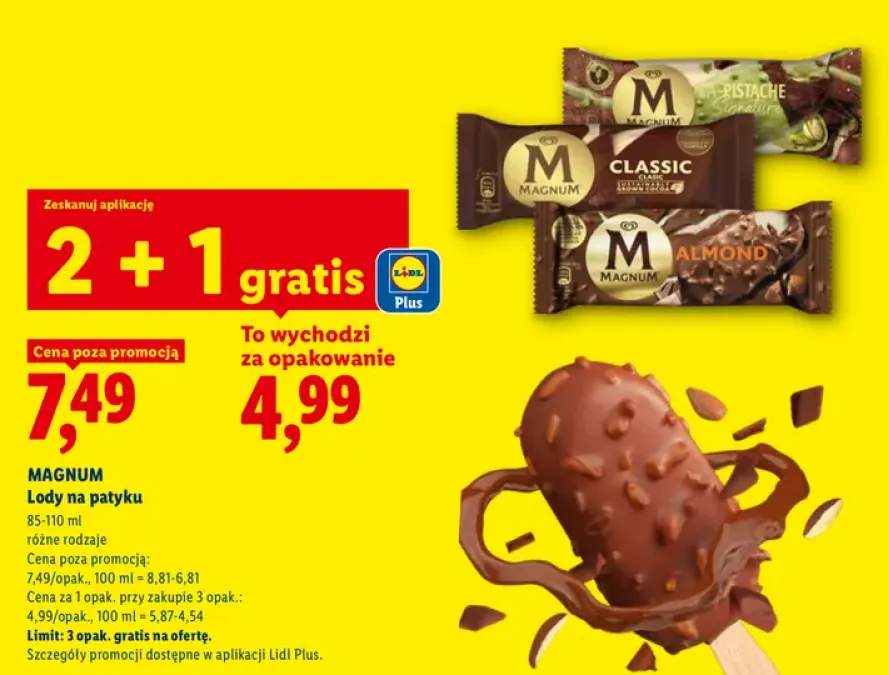 Lody na patyku Magnum Classic +2 warianty