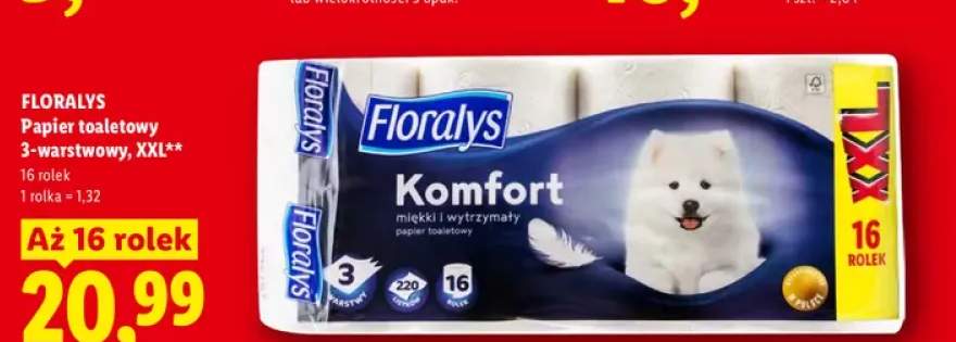 Papier toaletowy 3-warstwowy Floralys Komfort XXL +1 wariant