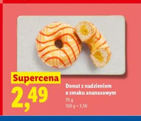 Donut z nadzieniem o smaku ananasowym