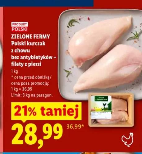 Polski kurczak z chowu bez antybiotyków - filety z piersi Zielone Fermy