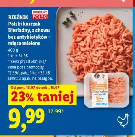 Polski kurczak Biesiadny z chowu bez antybiotyków - mięso mielone Rzeźnik