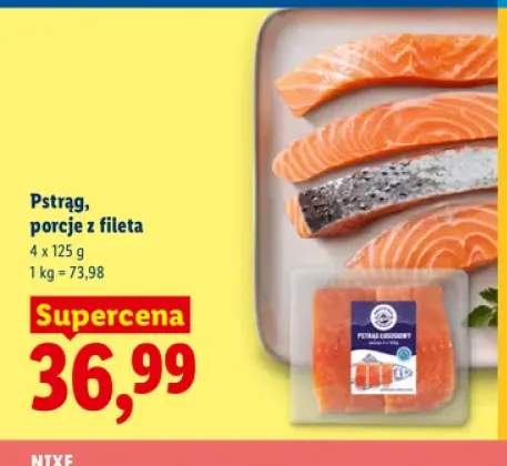 Pstrąg porcje z fileta Targ Rybny Lidla 4-pak 125 g