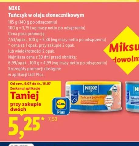 Tuńczyk w oleju słonecznikowym Nixe