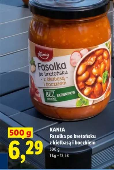Fasolka po bretońsku z kiełbasą i boczkiem Kania