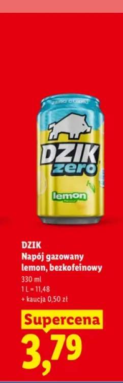 Napój gazowany lemon bezkofeinowy Dzik Zero